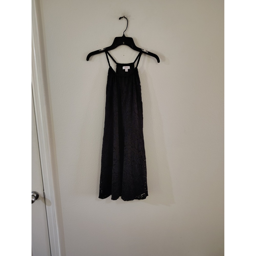 Candies Black Lace Halter Dress Sleeveless Keyhole Neckline Size Large